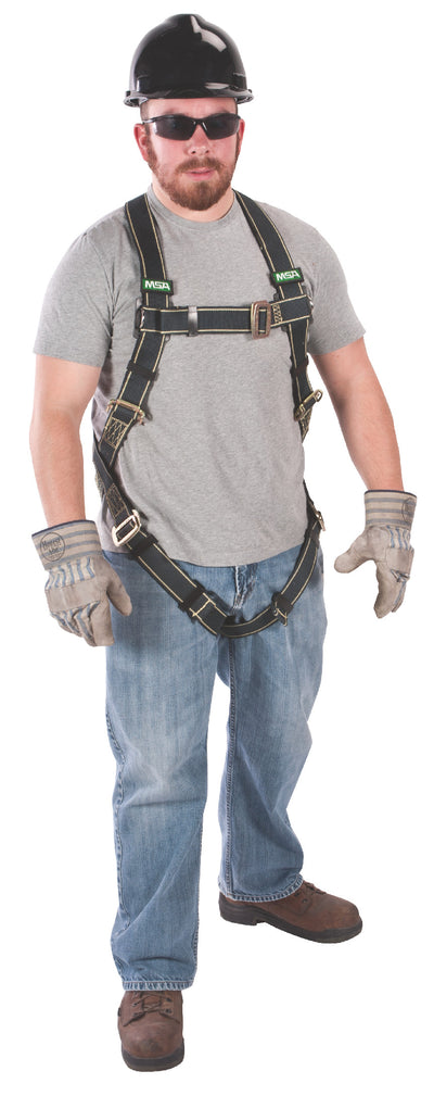 MSA Gravity Welder Harness w/Back D-Ring - Qwik-Fit Leg Buckles - Kevlar Webbing - Standard (STD) - 10103216
