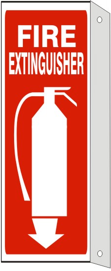 FIRE EXTINGUISHER WITH PICTO & DOWN ARROW WITH FLANGE