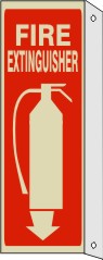 FIRE EXTINGUISHER WITH PICTO & DOWN ARROW WITH FLANGE GLOW