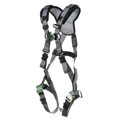 MSA V-FIT Harness w/Back & Front D-Rings - Quick-Connect Leg Straps - Shoulder Padding - Super Extra Large - 10194862