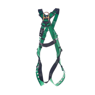MSA V-FORM Harness w/Back & Front D-Rings - Tongue Buckle Leg Straps Quick Connect Chest Buckle - Extra Small - 10206065