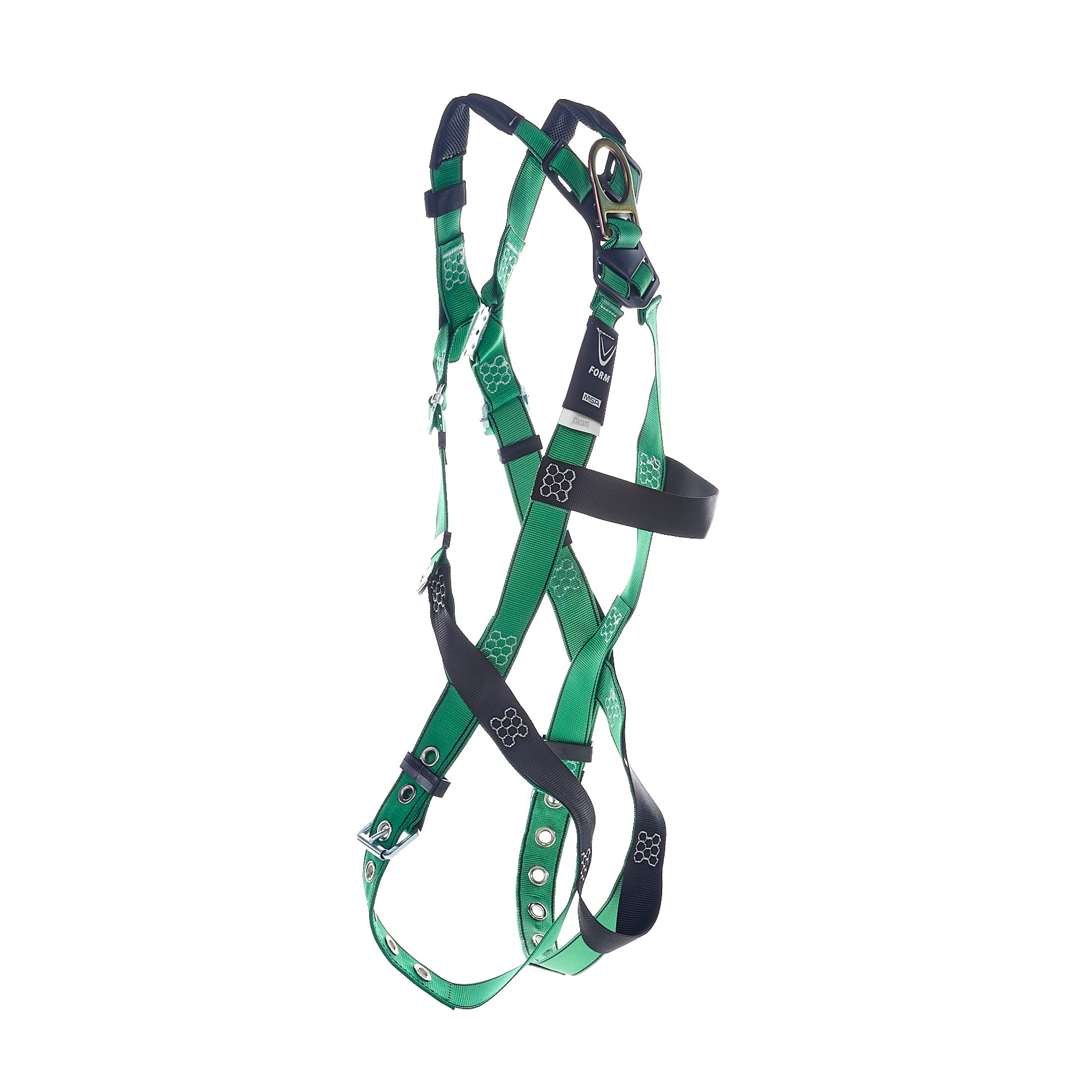 MSA V-FORM Harness w/Back & Front D-Rings - Tongue Buckle Leg Straps Quick Connect Chest Buckle - Extra Large - 10206067