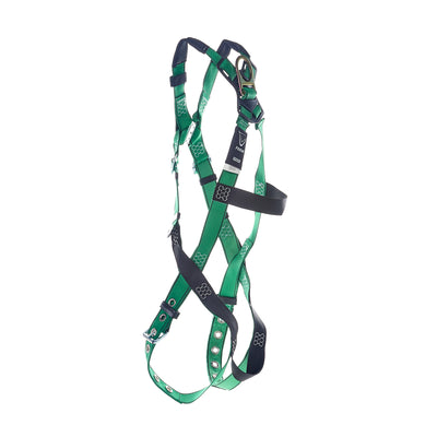 MSA V-FORM Harness w/Back & Front D-Rings - Tongue Buckle Leg Straps Quick Connect Chest Buckle - Super Extra Large - 10206068