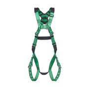 MSA V-FORM Harness w/Back D-Ring - Tongue Buckle Leg Straps Quick Connect Chest Buckle - Extra Large - 10206059