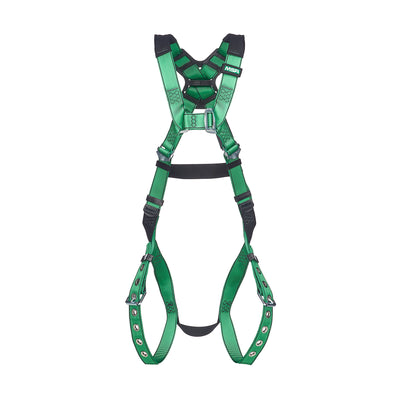 MSA V-FORM Harness w/Back D-Ring - Tongue Buckle Leg Straps Quick Connect Chest Buckle - Extra Large - 10206059