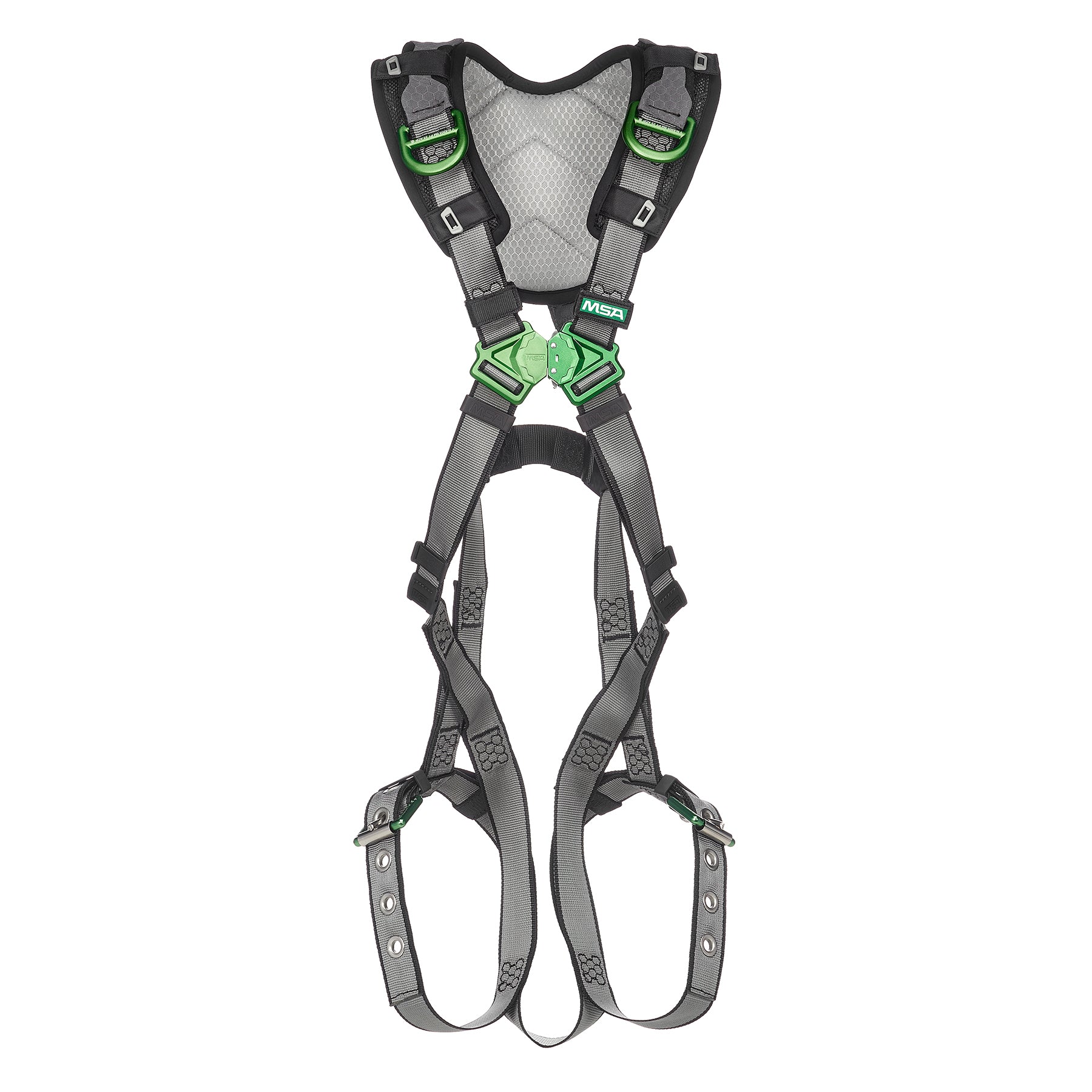 MSA V-FIT Harness w/Back & Shoulder D-Rings - Tongue Buckle Leg Straps - Shoulder Padding - Standard - 10194937