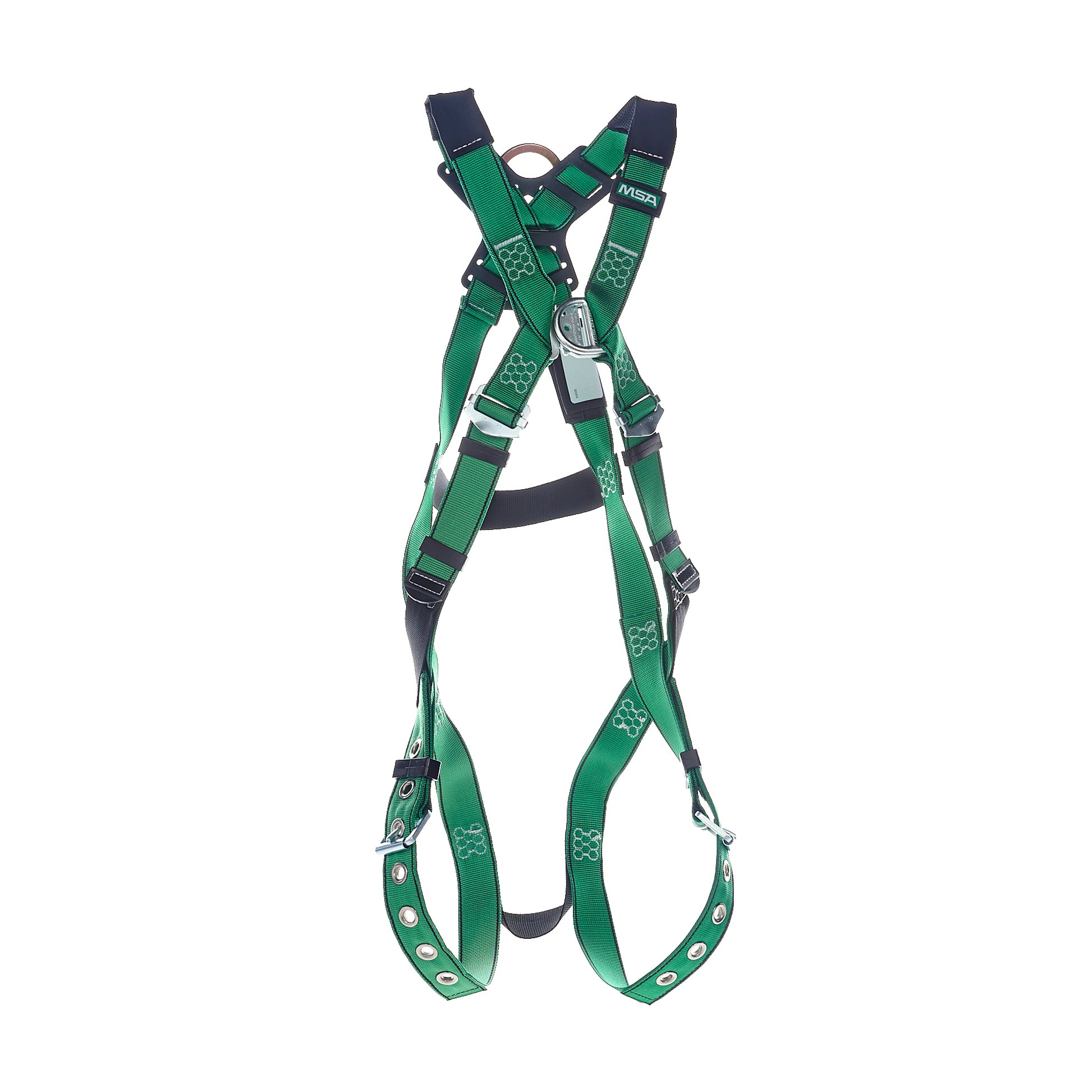 MSA V-FORM Harness w/Back & Front D-Rings - Tongue Buckle Leg Straps Quick Connect Chest Buckle - Extra Small - 10206065