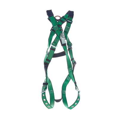 MSA V-FORM Harness w/Back & Front D-Rings - Tongue Buckle Leg Straps Quick Connect Chest Buckle - Extra Small - 10206065