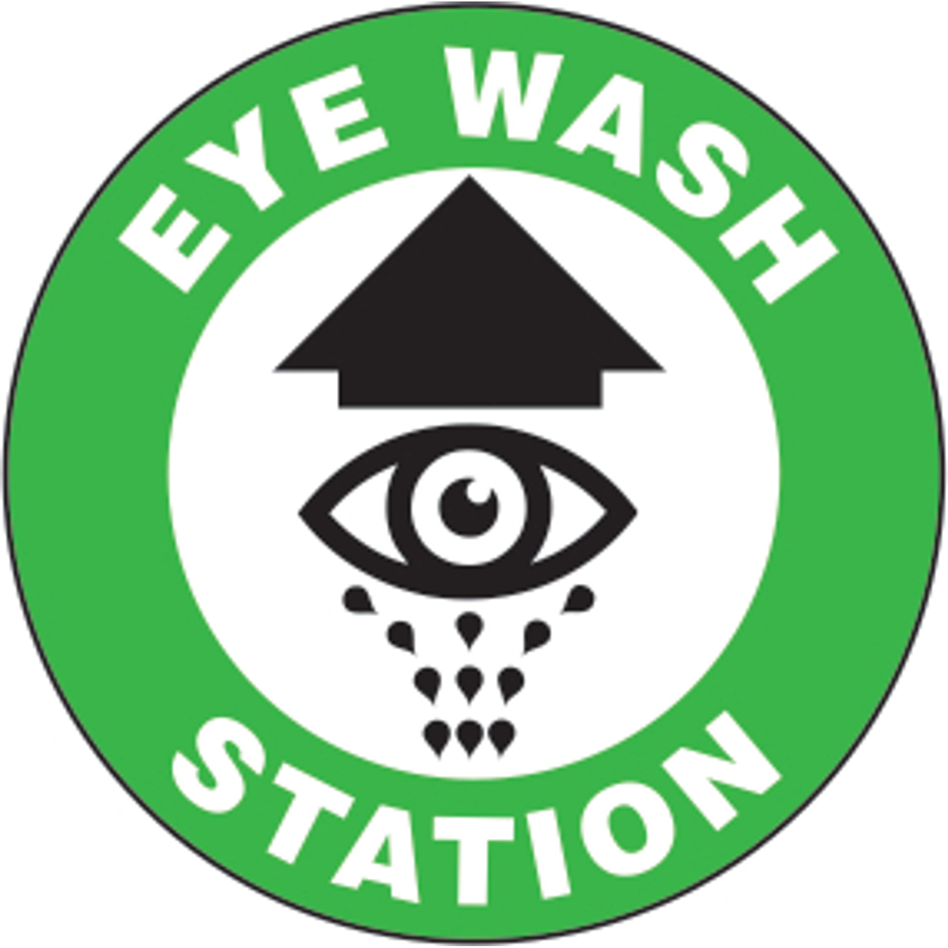 EYE WASH STATION PREMIUM ANTI-SLIP FLOOR DECAL - EYE WASH STATION PREMIUM ANTI-SLIP FLOOR DECAL, 17X17, Anti-Slip Premium