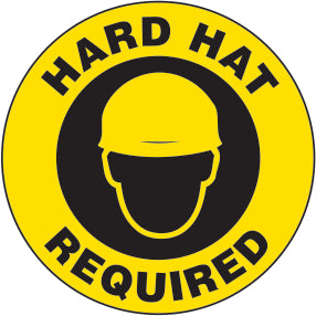 HARD HAT REQUIRED PREMIUM ANTI-SLIP FLOOR DECAL