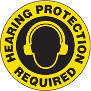 HEARING PROTECTION REQUIRED PREMIUM ANTI-SLIP FLOOR DECAL - HEARING PROTECTION REQUIRED PREMIUM ANTI-SLIP FLOOR DECAL, 17X17, Anti-Slip Premium