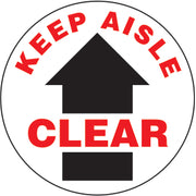 KEEP AISLE CLEAR - ARROW PREMIUM ANTI-SLIP FLOOR DECAL - KEEP AISLE CLEAR - ARROW PREMIUM ANTI-SLIP FLOOR DECAL, 17X17, Anti-Slip Premium