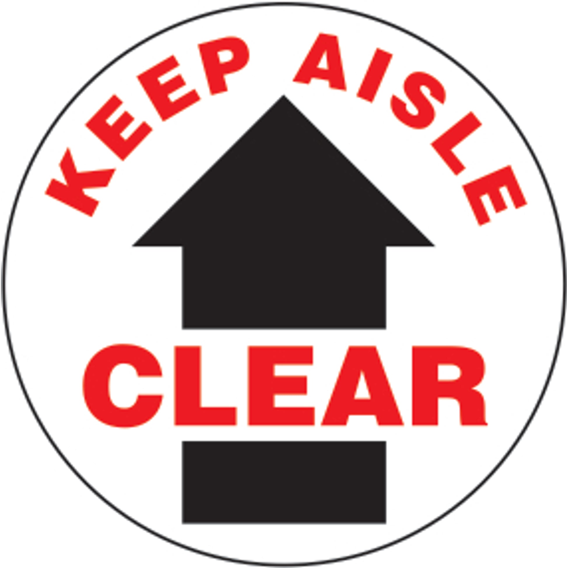 KEEP AISLE CLEAR - ARROW PREMIUM ANTI-SLIP FLOOR DECAL - KEEP AISLE CLEAR - ARROW PREMIUM ANTI-SLIP FLOOR DECAL, 17X17, Anti-Slip Premium