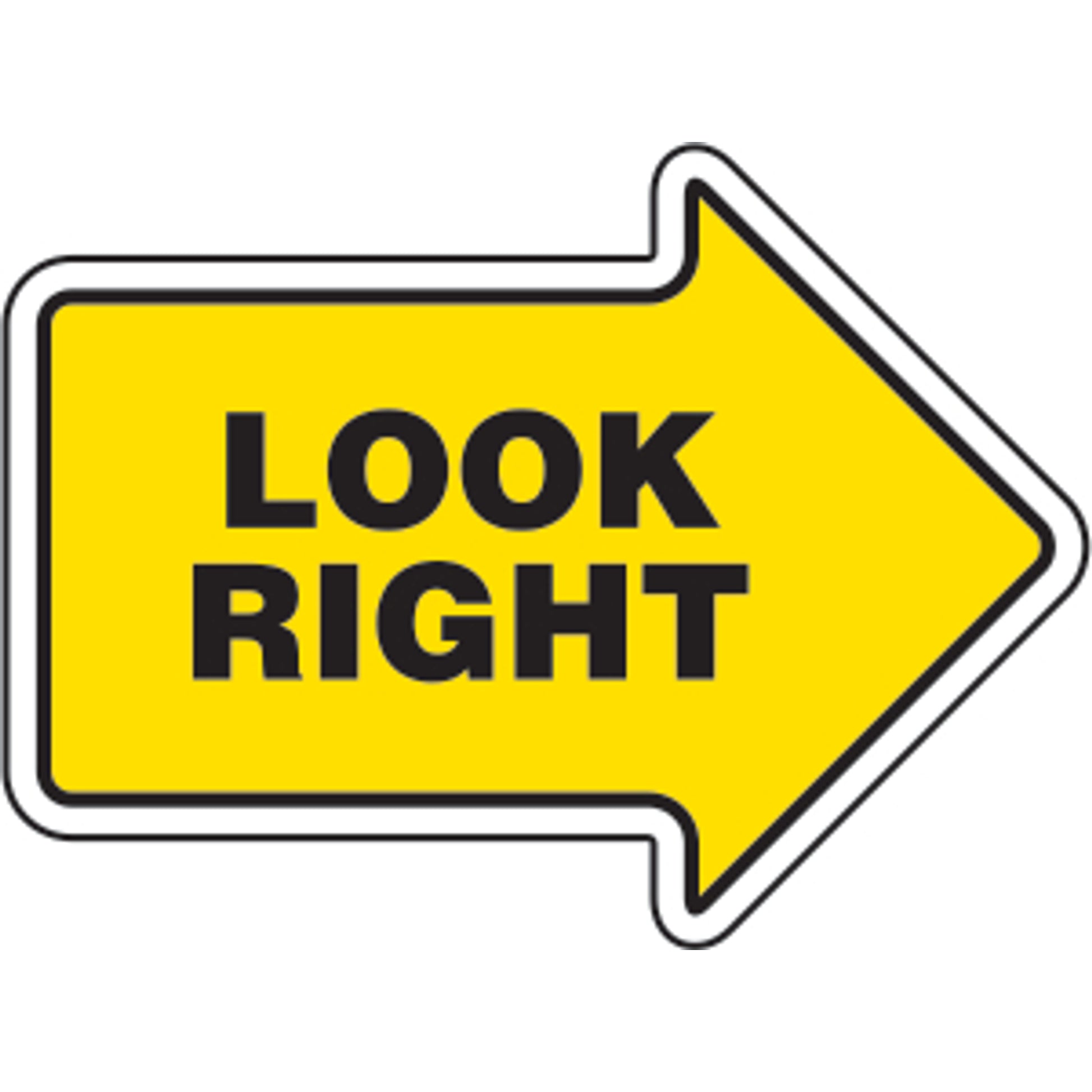 LOOK RIGHT ARROW PREMIUM ANTI-SLIP FLOOR DECAL - LOOK RIGHT ARROW PREMIUM ANTI-SLIP FLOOR DECAL, 17X17, Anti-Slip Premium