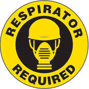 RESPIRATOR REQUIRED PREMIUM ANTI-SLIP FLOOR DECAL - RESPIRATOR REQUIRED PREMIUM ANTI-SLIP FLOOR DECAL, 17X17, Anti-Slip Premium