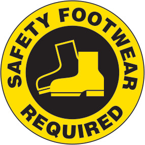 SAFETY FOOTWEAR REQUIRED PREMIUM ANTI-SLIP FLOOR DECAL
