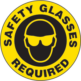 SAFETY GLASSES REQUIRED PREMIUM ANTI-SLIP FLOOR DECAL