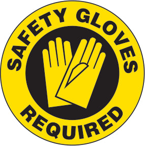 SAFETY GLOVES REQUIRED PREMIUM ANTI-SLIP FLOOR DECAL
