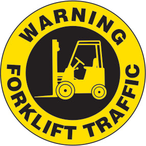 WARNING FORKLIFT TRAFFIC PREMIUM ANTI-SLIP FLOOR DECAL