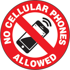 NO CELLULAR PHONES ALLOWED PREMIUM ANTI-SLIP FLOOR DECAL