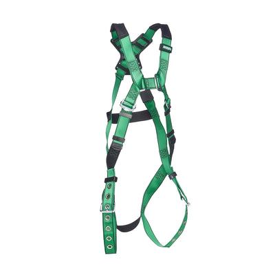 MSA V-FORM Harness w/Back D-Ring - Tongue Buckle Leg Straps Quick Connect Chest Buckle - Extra Small - 10206057