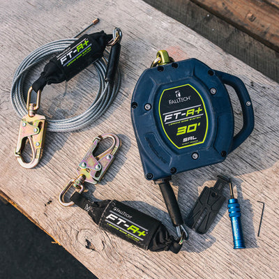 FallTech FT-R+ 30' SRL Kit Including 30' Class 2 Leading Edge SRL, Replacement Cable Kit and Tools - 721730LEKIT