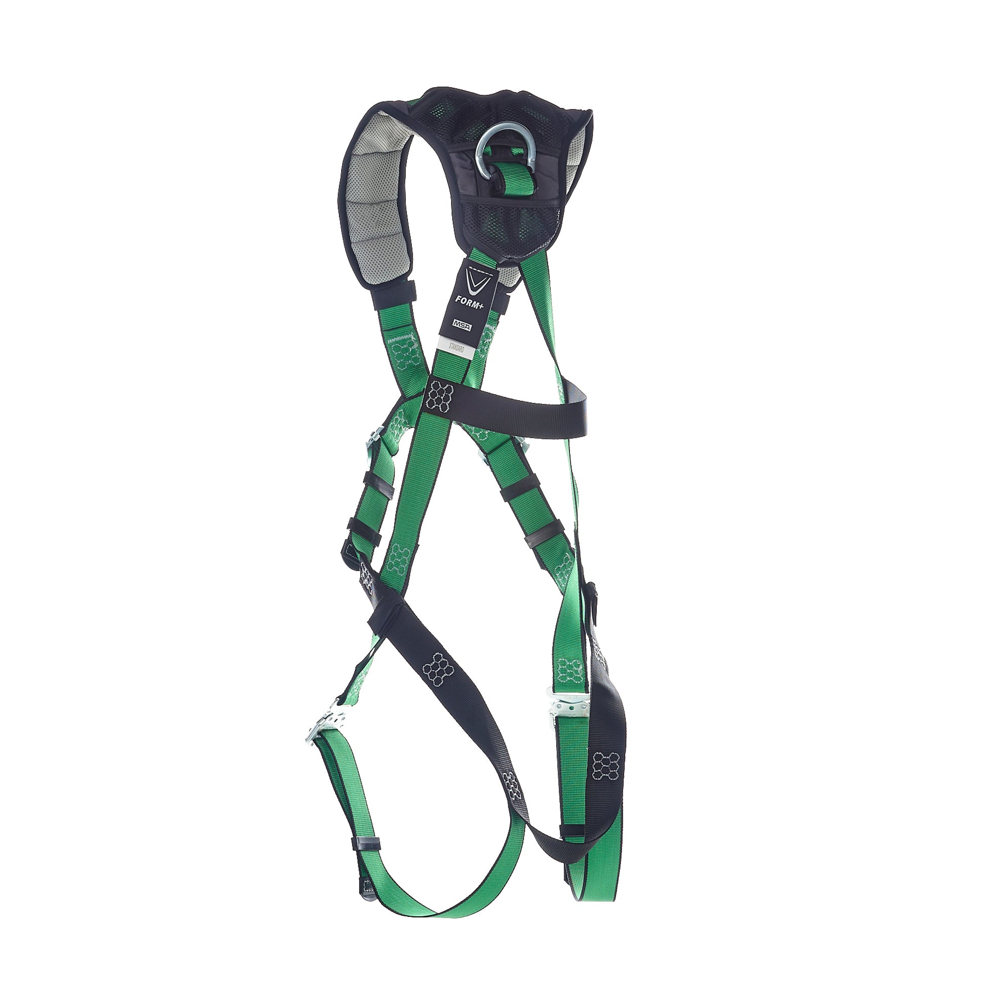 MSA V-FORM+ Harness w/Back, Front & Side D-Rings - Tongue Buckle Leg Straps - Standard - 10206137