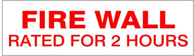 FIRE WALL RATED FOR 2 HOURS