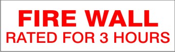 FIRE WALL RATED FOR 3 HOURS
