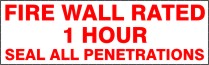 FIRE WALL RATED 1 HOUR SEAL ALL PENETRATIONS