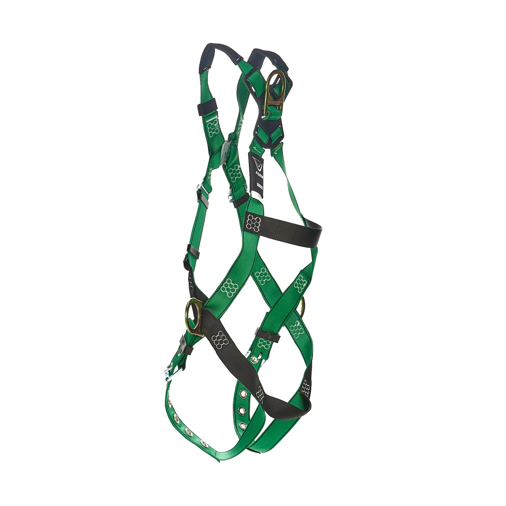 MSA V-FORM Harness w/Back & Side D-Rings - Tongue Buckle Leg Straps Quick Connect Chest Buckle - Standard - 10206062