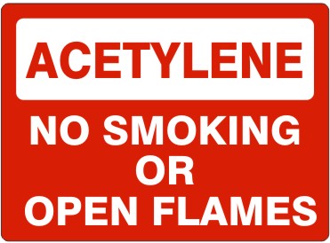 ACETYLENE NO SMOKING OR OPEN FLAMES