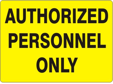 AUTHORIZED PERSONNEL ONLY