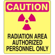 CAUTION-RADIATION AREA AUTHORIZED PERSONNEL ONLY - CAUTION-RADIATION AREA AUTHORIZED PERSONNEL ONLY, 20X14, Adhesive Vinyl
