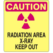 CAUTION-RADIATION AREA X-RAY KEEP OUT RADIATION SYMBOL - CAUTION-RADIATION AREA X-RAY KEEP OUT RADIATION SYMBOL, 14X20, Adhesive Vinyl