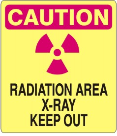 CAUTION-RADIATION AREA X-RAY KEEP OUT RADIATION SYMBOL