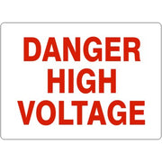 DANGER HIGH VOLTAGE SIGN - DANGER HIGH VOLTAGE SIGN, 14X20, Adhesive Vinyl
