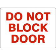 DO NOT BLOCK DOOR - DO NOT BLOCK DOOR, 14X20, Adhesive Vinyl