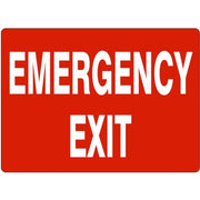 EMERGENCY EXIT-WHITE ON RED - EMERGENCY EXIT-WHITE ON RED, 14X20, Adhesive Vinyl