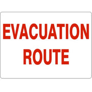 EVACUATION ROUTE-RED ON WHITE - EVACUATION ROUTE-RED ON WHITE, 14X20, Adhesive Vinyl