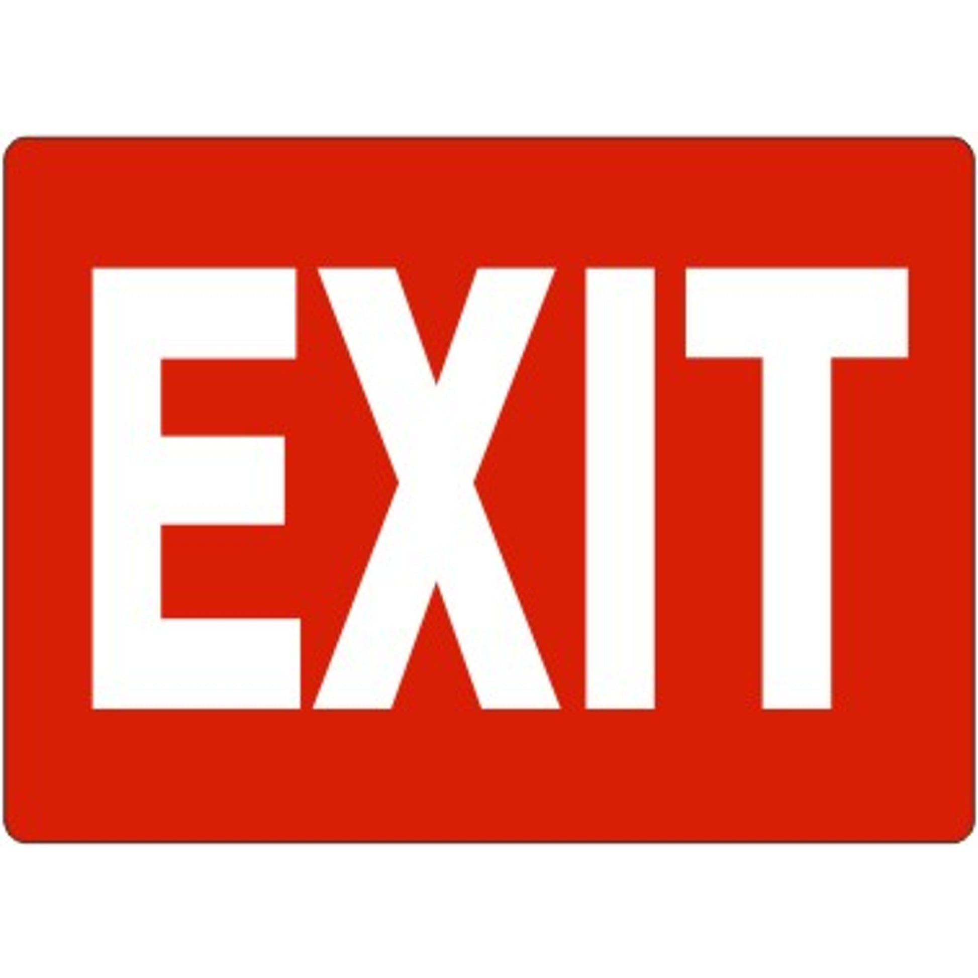 EXIT SIGN- WHITE ON RED - EXIT SIGN- WHITE ON RED, 14X20, Adhesive Vinyl