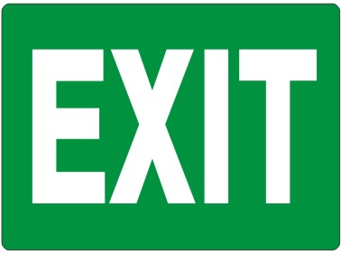 EXIT SIGN- WHITE ON GREEN