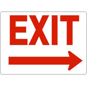 EXIT RIGHT ARROW- RED ON WHITE - EXIT RIGHT ARROW- RED ON WHITE, 7X10, Aluminum (.040)