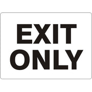 EXIT ONLY-BLACK ON WHITE - EXIT ONLY-BLACK ON WHITE, 14X20, Adhesive Vinyl