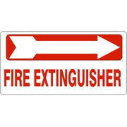 RIGHT ARROW IN RED BOX FIRE EXTINGUISHER - RIGHT ARROW IN RED BOX FIRE EXTINGUISHER, 6.5X14, Plastic (.040)
