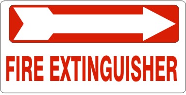 RIGHT ARROW IN RED BOX FIRE EXTINGUISHER