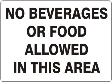 NO BEVERAGES OR FOOD ALLOWED IN THIS AREA