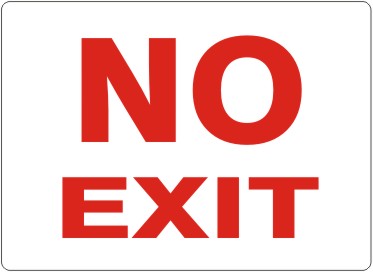 NO EXIT-RED ON WHITE