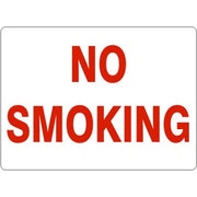 NO SMOKING - RED ON WHITE - NO SMOKING - RED ON WHITE , 14X20, Adhesive Vinyl