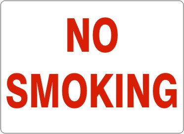 NO SMOKING - RED ON WHITE